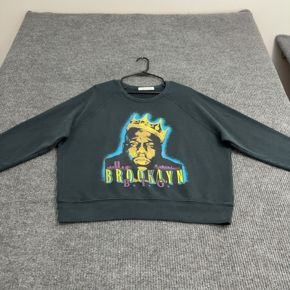 Daydreamer Biggie Smalls Sweatshirt Womens M Black Cotton Graphic Rap Streetwear